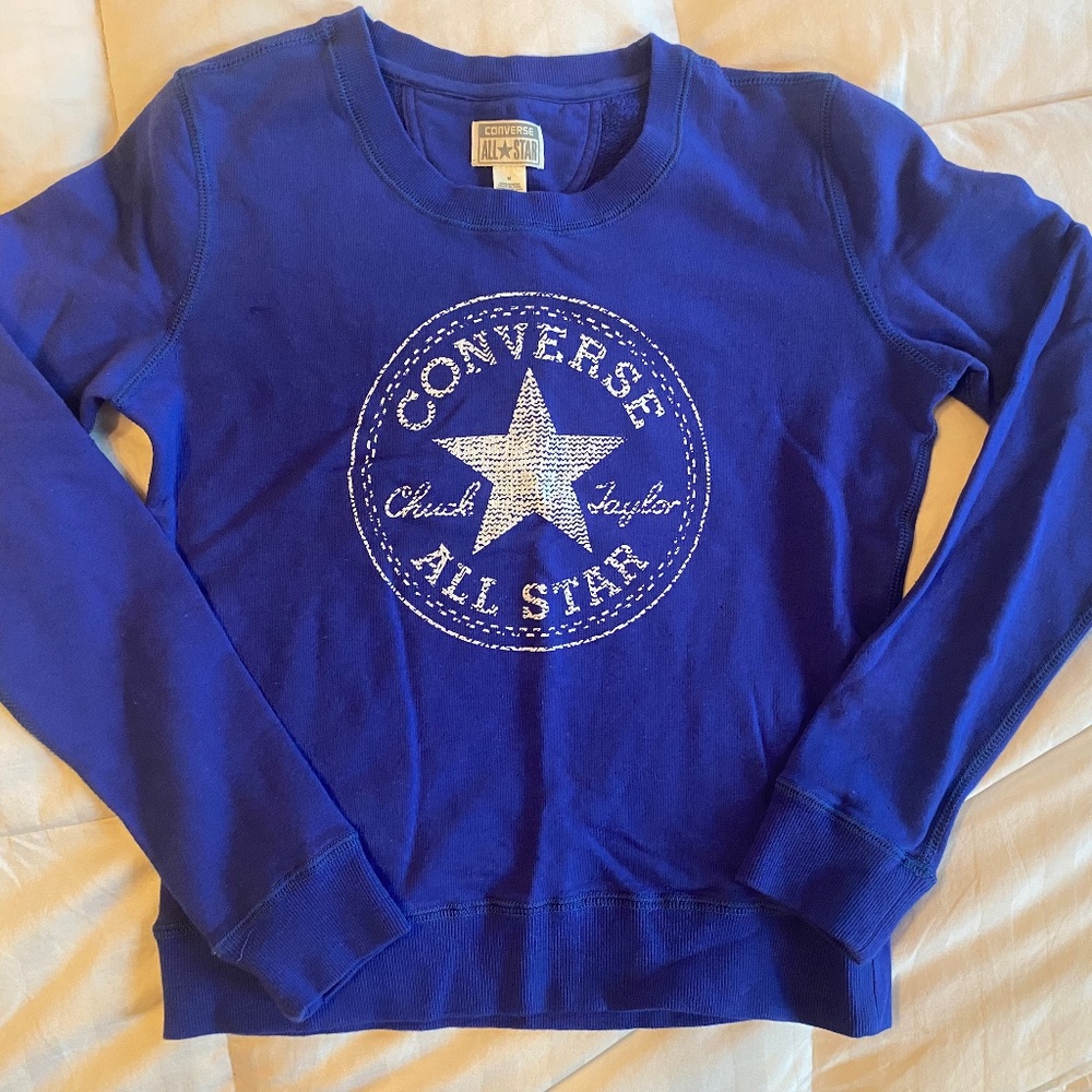 Women’s Medium CONVERSE All Star Royal Blue crew neck sweatshirt